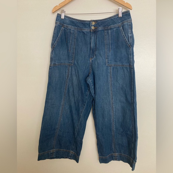 Pilcro and the Letterpress Anthropologie Cropped High rise Denim Jeans 32 - Picture 2 of 7